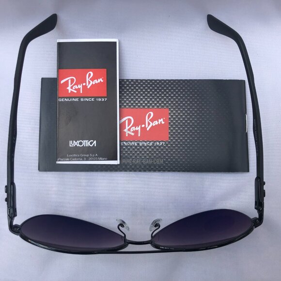 NEW RAY BAN RB8313 Carbon Authentic Sunglasses Polarized  61mm 100%UV From Italy - Picture 6 of 11